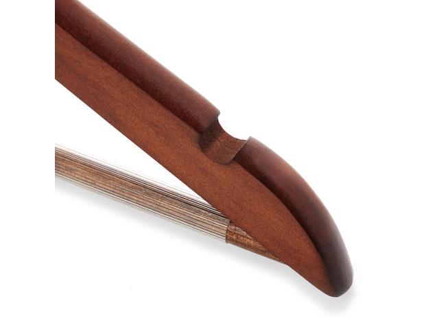 Casafield - 10 Walnut Wooden Suit Hangers - Premium Lotus Wood with Notches & Chrome Swivel Hook for Dress Clothes, Coats, Jackets, Pants, Shirts,...