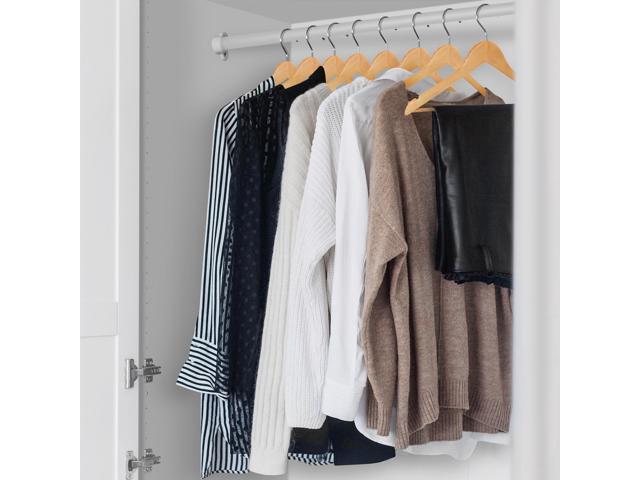 Casafield - 40 Natural Wooden Suit Hangers - Premium Lotus Wood with Notches & Chrome Swivel Hook for Dress Clothes, Coats, Jackets, Pants, Shirts,...