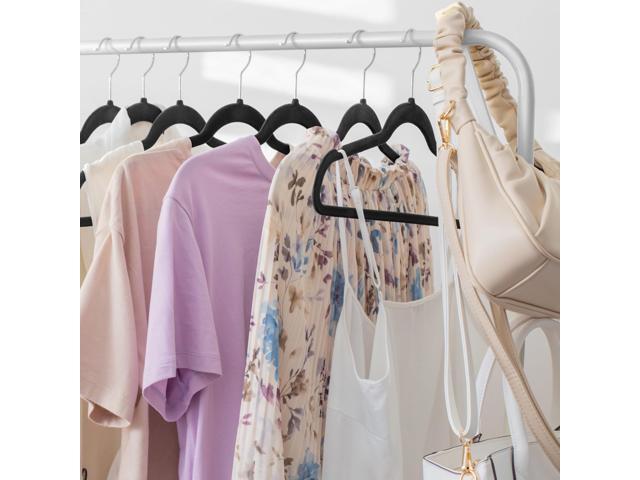 Casafield 100 Black Velvet Suit Hangers - Space Saving, Non-Slip & Swivel Hook for Dress Clothes, Coats, Pants, Shirts, Skirts