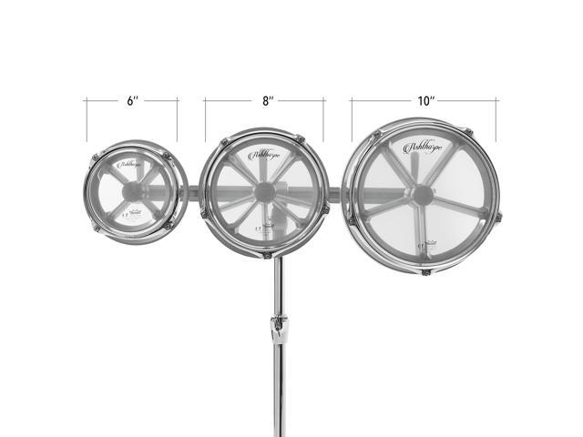 Ashthorpe Roto Tom Drum Set with Stand - 6', 8', 10' Toms with Remo Heads