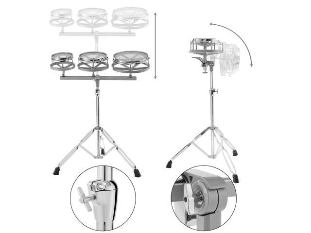 Ashthorpe Roto Tom Drum Set with Stand - 6', 8', 10' Toms with Remo Heads