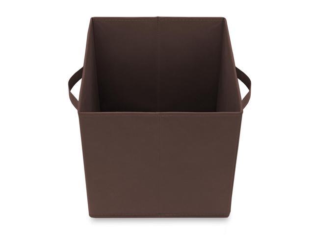 Casafield Set of 6 Collapsible Fabric Cube Storage Bins, Brown - 11' Foldable Cloth Baskets for Shelves, Cubby Organizers & More