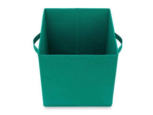 Casafield Set of 6 Collapsible Fabric Cube Storage Bins, Teal - 11' Foldable Cloth Baskets for Shelves, Cubby Organizers & More