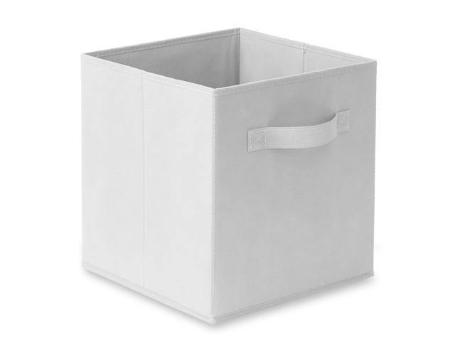 Casafield Set of 6 Collapsible Fabric Cube Storage Bins, White - 11' Foldable Cloth Baskets for Shelves, Cubby Organizers & More