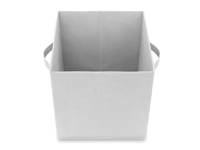 Casafield Set of 6 Collapsible Fabric Cube Storage Bins, White - 11' Foldable Cloth Baskets for Shelves, Cubby Organizers & More