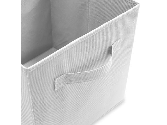 Casafield Set of 12 Collapsible Fabric Cube Storage Bins, White - 11' Foldable Cloth Baskets for Shelves, Cubby Organizers & More