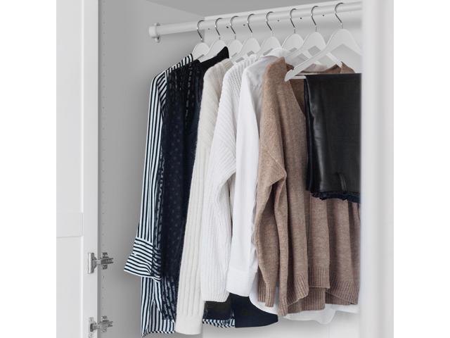Casafield - 20 White Wooden Suit Hangers - Premium Lotus Wood with Notches & Chrome Swivel Hook for Dress Clothes, Coats, Jackets, Pants, Shirts,...