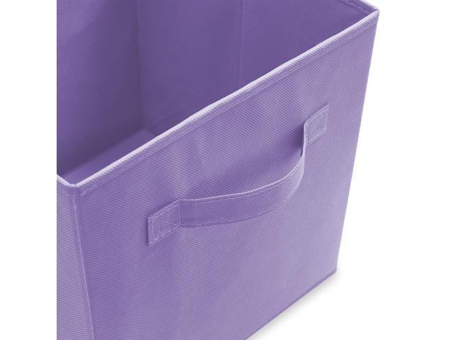 Casafield Set of 6 Collapsible Fabric Cube Storage Bins, Lavender - 11' Foldable Cloth Baskets for Shelves, Cubby Organizers & More