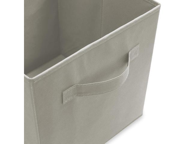 Casafield Set of 12 Collapsible Fabric Cube Storage Bins, Light Gray - 11' Foldable Cloth Baskets for Shelves, Cubby Organizers & More