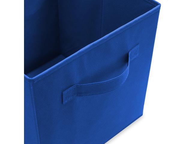 Casafield Set of 12 Collapsible Fabric Cube Storage Bins, Royal Blue - 11' Foldable Cloth Baskets for Shelves, Cubby Organizers & More