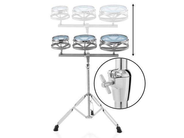 Gammon Percussion Roto Toms 6', 8', 10' Drum Set with Double Braced Stand & Tunable Heads