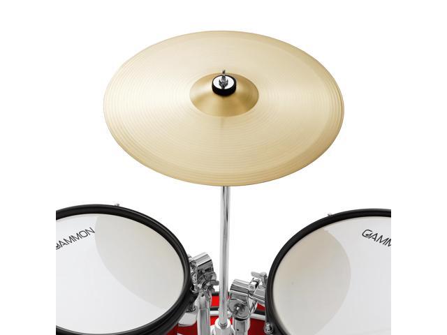 Gammon Percussion 5-Piece Junior Starter Drum Kit with Cymbals, Hardware, Sticks, & Throne - Red