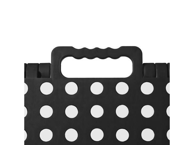 Casafield 11' Folding Step Stool with Handle, Black - Portable Collapsible Small Plastic Foot Stool for Kids and Adults - Use in the Kitchen,...