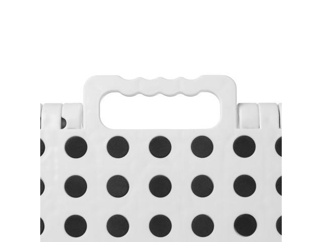 Casafield 11' Folding Step Stool with Handle, White - Portable Collapsible Small Plastic Foot Stool for Kids and Adults - Use in the Kitchen,...