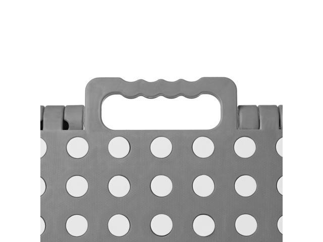 Casafield 16' Folding Step Stool with Handle, Gray - Portable Collapsible Small Plastic Foot Stool for Adults - Use in the Kitchen, Bathroom and...