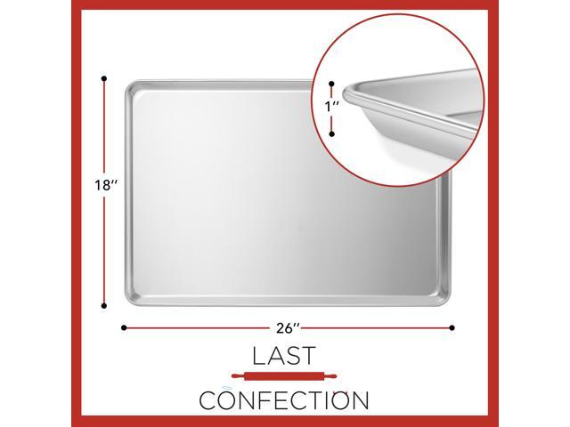 Last Confection 18' x 26' Commercial Grade Baking Sheet Pans, 4 Pack - Aluminum Full-Size Rimmed Cookie Sheet Trays