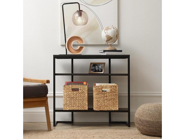 Casafield 10.5' x 10.5' Water Hyacinth Storage Baskets, Natural - Set of 4 Collapsible Cube Organizers, Woven Bins for Bathroom, Bedroom, Laundry,...