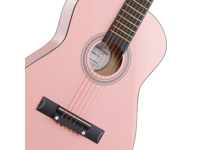Ashthorpe 30-inch Beginner Acoustic Guitar Package (Pink), Basic Starter Kit w/ Gig Bag, Strings, Strap, Tuner, Picks