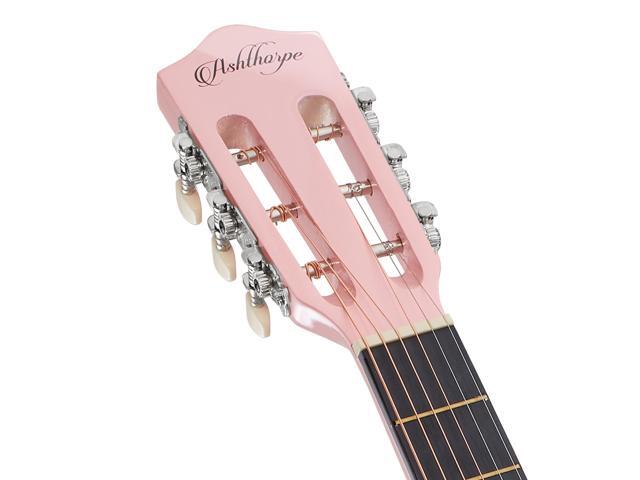 Ashthorpe 30-inch Beginner Acoustic Guitar Package (Pink), Basic Starter Kit w/ Gig Bag, Strings, Strap, Tuner, Picks