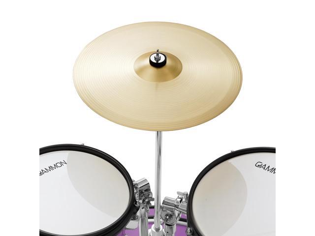Gammon Percussion 5-Piece Junior Starter Drum Kit with Cymbals, Hardware, Sticks, & Throne - Purple
