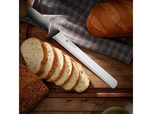 KUTLER Professional 12-Inch Bread Knife and Cake Slicer with Serrated Edge - Ultra-Sharp Stainless Steel Cutlery