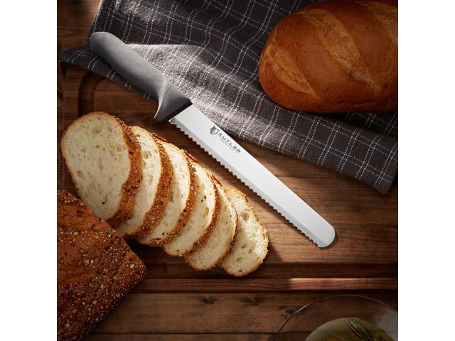 KUTLER Professional 10-Inch Bread Knife and Cake Slicer with Serrated Edge - Ultra-Sharp Stainless Steel Cutlery