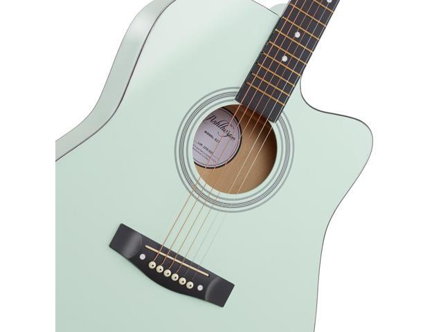 Ashthorpe 41-inch Beginner Cutaway Acoustic Guitar Package (Mint Green), Full Size Basic Starter Kit w/ Gig Bag, Strings, Strap, Tuner, Picks