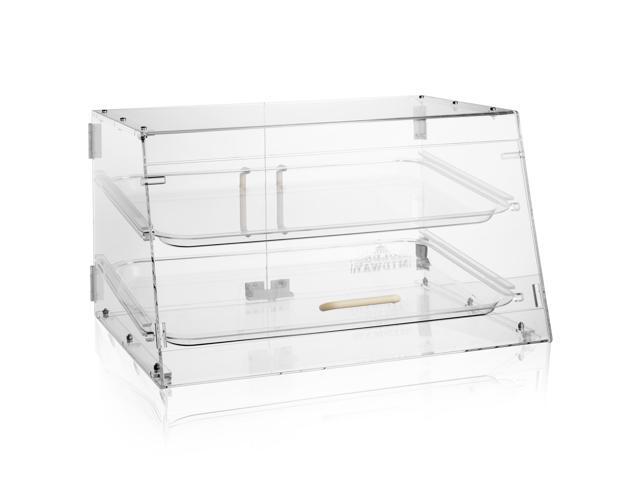 Olde Midway Pastry Display Case - 2-Tier, Commercial Acrylic Countertop Bakery Display Cabinet with Removable Trays