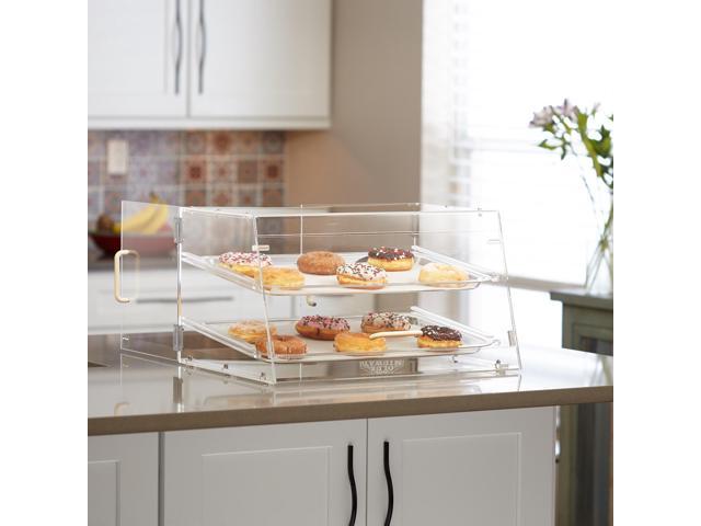 Olde Midway Pastry Display Case - 2-Tier, Commercial Acrylic Countertop Bakery Display Cabinet with Removable Trays