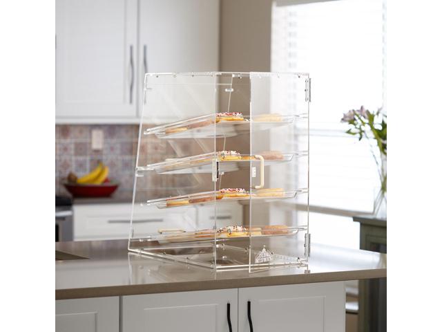 Olde Midway Pastry Display Case - 4-Tier, Commercial Acrylic Countertop Bakery Display Cabinet with Removable Trays