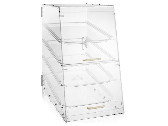 Olde Midway Pastry Display Case - 4-Tier, Commercial Acrylic Countertop Bakery Display Cabinet with Removable Trays
