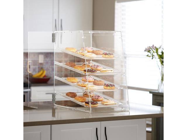 Olde Midway Pastry Display Case - 4-Tier, Commercial Acrylic Countertop Bakery Display Cabinet with Removable Trays