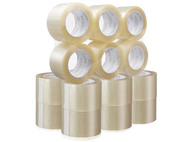 Sure-Max 18 Rolls Extra-Wide Shipping & Packing Tape (3' x 110 yard/330' each) - Moving & Adhesive Carton Sealing - 2.0mil Clear