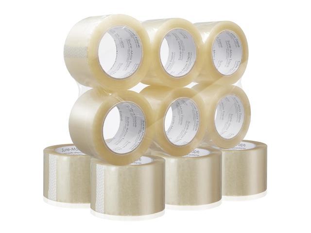 Sure-Max 12 Rolls Extra-Wide Shipping & Packing Tape (3' x 110 yard/330' each) - Moving & Adhesive Carton Sealing - 2.0mil Clear
