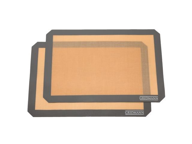 GRIDMANN Pro Silicone Baking Mat - Set of 2 Non-Stick Half Sheet (16-1/2' x 11-5/8') Food Safe Tray Pan Liners