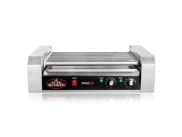 Olde Midway Electric 18 Hot Dog 7 Roller Grill Cooker Machine 900-Watt - Commercial Grade