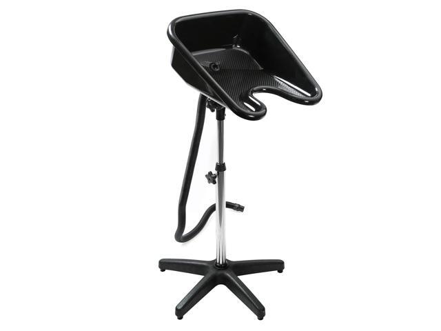 Saloniture Portable Salon Basin Shampoo Sink with Drain - Black - Adjustable Height