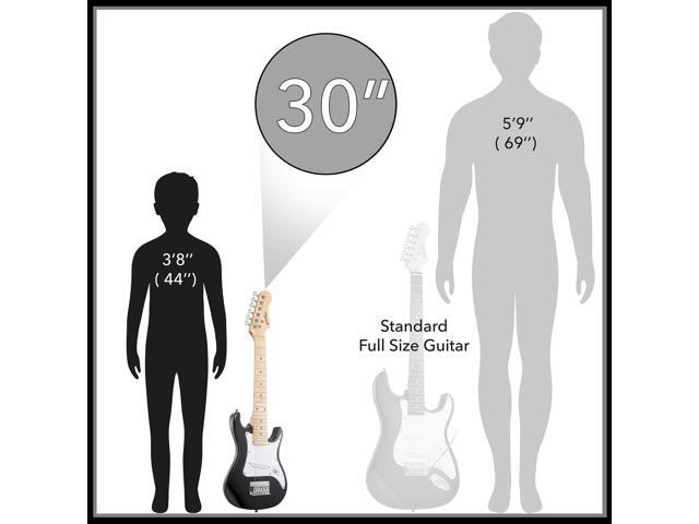 Ashthorpe 30-inch Beginner Electric Guitar Kit with Amplifier (Black), Basic Starter Package w/ Gig Bag, Strings, Strap, Picks
