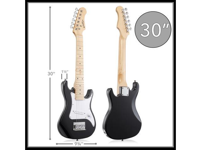 Ashthorpe 30-inch Beginner Electric Guitar Kit with Amplifier (Black), Basic Starter Package w/ Gig Bag, Strings, Strap, Picks