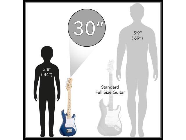 Ashthorpe 30-inch Beginner Electric Guitar Kit with Amplifier (Blue), Basic Starter Package w/ Gig Bag, Strings, Strap, Picks