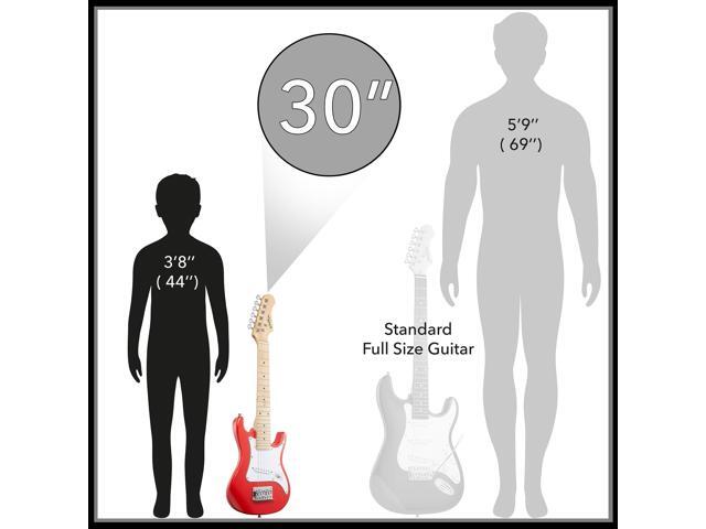 Ashthorpe 30-inch Beginner Electric Guitar Kit with Amplifier (Red), Basic Starter Package w/ Gig Bag, Strings, Strap, Picks