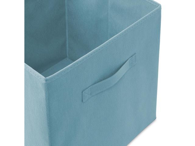 Casafield Set of 12 Collapsible Fabric Cube Storage Bins, Baby Blue - 13' Foldable Cloth Baskets for Shelves, Cubby Organizers & More
