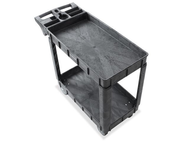 Dryser Utility Service Cart with Wheels, 40' x 17' Heavy Duty 550 lb. Capacity with Shelves - 2 Tier Rolling Cart with Two 5' Swivel Casters for...