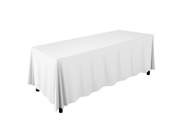 Lann's Linens - 90' x 132' Premium Tablecloth for Wedding / Banquet / Restaurant - Rectangular Polyester Fabric Table Cloth - White