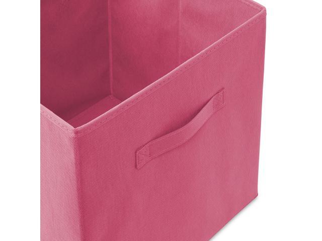 Casafield Set of 6 Collapsible Fabric Cube Storage Bins, Hot Pink - 13' Foldable Cloth Baskets for Shelves, Cubby Organizers & More