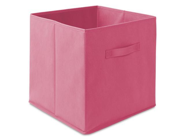 Casafield Set of 6 Collapsible Fabric Cube Storage Bins, Hot Pink - 13' Foldable Cloth Baskets for Shelves, Cubby Organizers & More