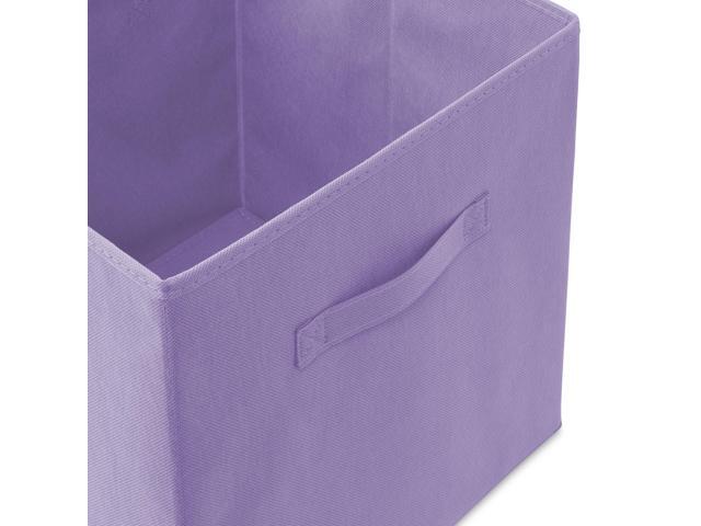 Casafield Set of 6 Collapsible Fabric Cube Storage Bins, Lavender - 13' Foldable Cloth Baskets for Shelves, Cubby Organizers & More