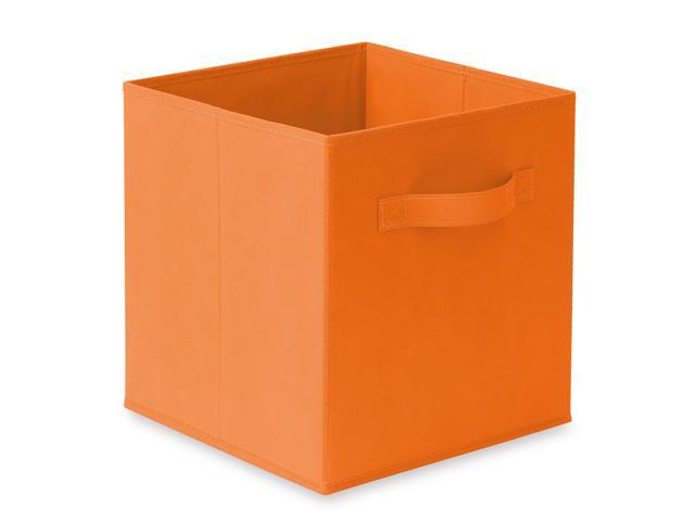 Casafield Set of 6 Collapsible Fabric Cube Storage Bins, Orange - 11' Foldable Cloth Baskets for Shelves, Cubby Organizers & More