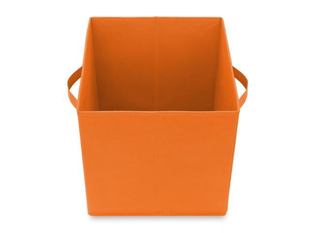 Casafield Set of 6 Collapsible Fabric Cube Storage Bins, Orange - 11' Foldable Cloth Baskets for Shelves, Cubby Organizers & More