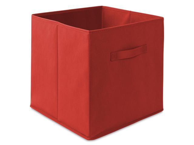 Casafield Set of 6 Collapsible Fabric Cube Storage Bins, Red - 13' Foldable Cloth Baskets for Shelves, Cubby Organizers & More